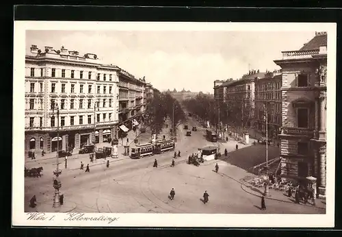 AK Wien I., Strassenbahn auf dem Kolowratring