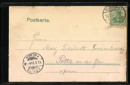 AK Radeburg, Totalansicht aus der Vogelschau