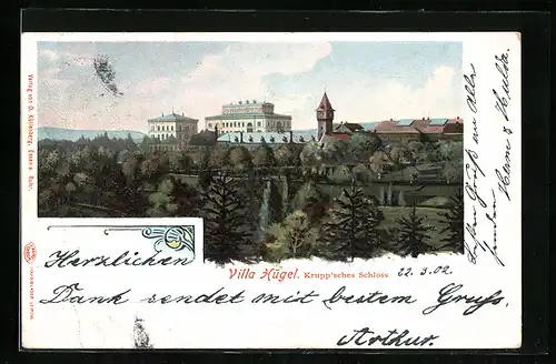 AK Essen /Ruhr, Villa Hügel, Krupp`sches Schloss