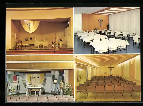 AK Leitershofen bei Augsburg, Vier Ansichten aus dem Diözesan-Exerzitienhaus St. Paulus