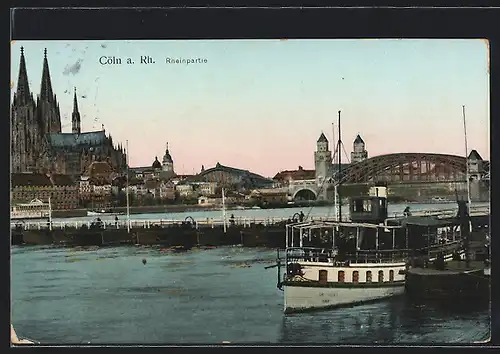AK Cöln a. Rh., Rheinpartie
