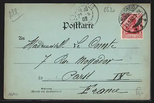 Künstler-AK Remscheid, Panorama aus der Vogelschau