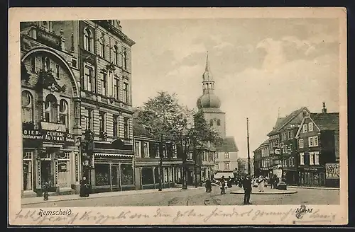 AK Remscheid, Restaurant und Geschäfte am Markt