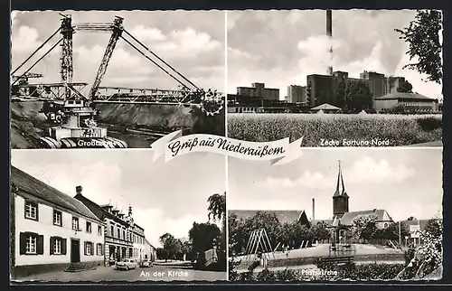 AK Niederaussem, Zeche Fortuna-Nord, Pfarrkirche, An der Kirche, Grossbagger