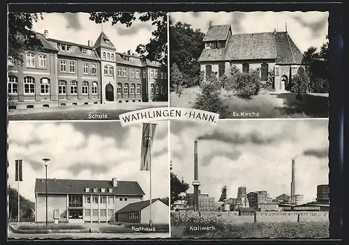 AK Wathlingen, Schule, Ev. Kirche, Rathaus, Kaliwerk