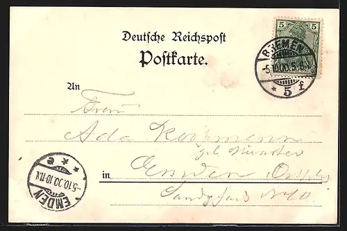 Lithographie Bremen / Stadt, Totalansicht der Stadt