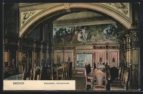 AK Bremen, Gasthaus Ratskeller, Kaiserzimmer, Innenansicht