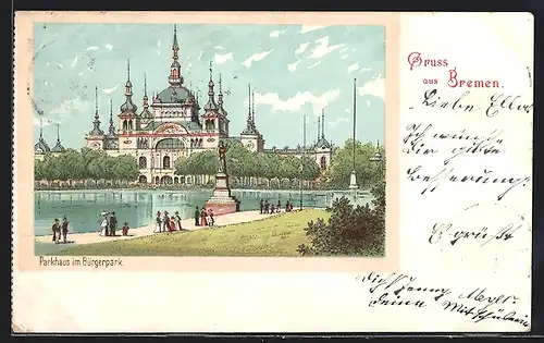 Lithographie Bremen, Parkhaus im Bürgerpark