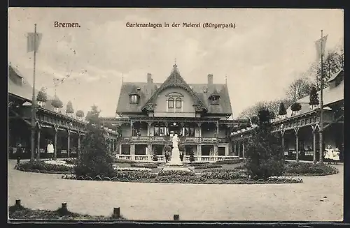 AK Bremen, Gartenanlagen in der Meierei (Bürgerpark)