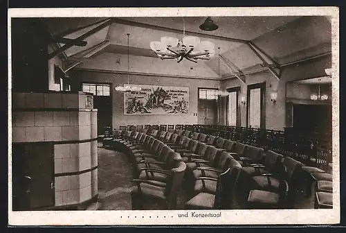 AK Warmbad-Wolkenstein, Konzertsaal im Bergarbeiter-Sanatorium