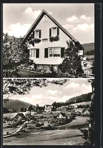 AK Klosterreichenbach-Heselbach, Ortsansicht und Haus Lore Schneider