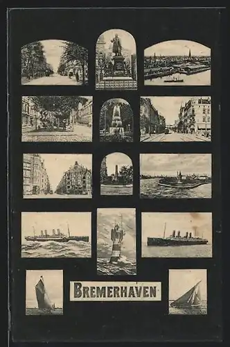 AK Bremerhaven, Vierzehn Ansichten aus Stadt und Meer