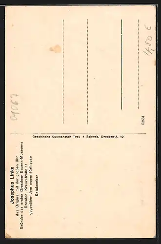 AK Dresden, Gasthaus Josephus Linke, Katakomben