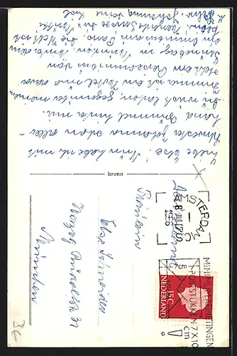 AK Amsterdam, Postkantoor, Strassenbahn