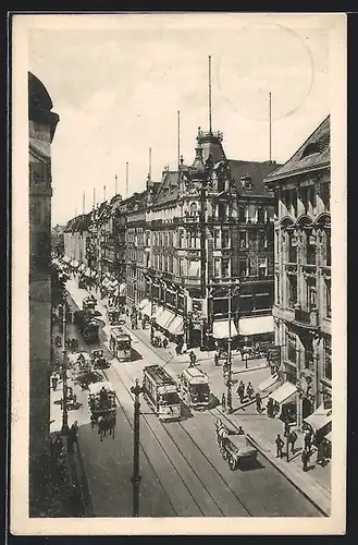 AK Berlin, Leipzigerstrasse, Ecke Wilhelmstrasse mit Strassenbahn