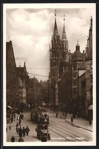 AK Nürnberg, Königstrasse, Strassenbahn