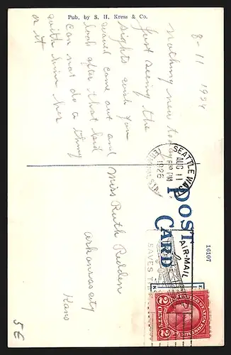 AK Seattle, Looking East on University Street, Strassenbahn