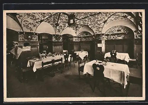 AK Heidelberg, Hotel und Restaurant Zum Ritter, Partie aus dem Weinzimmer