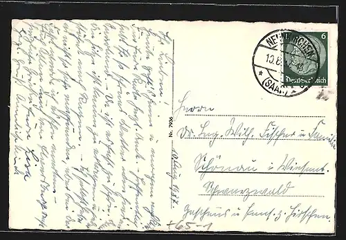 AK Neunkirchen /Saar, Taxidroschken vor dem Bahnhof