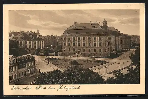 AK Schweinfurt, Strassenpartie mit Justizgebäude