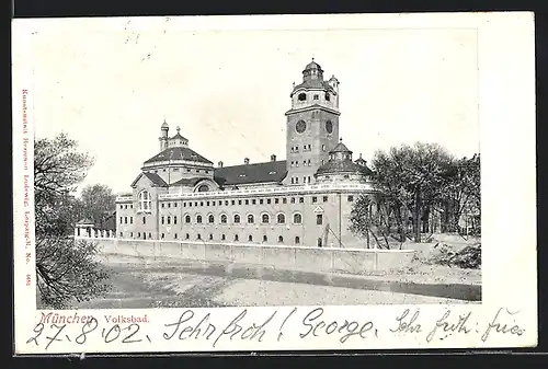 AK München, Blick auf das Volksbad