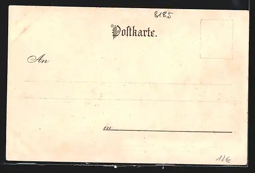 Lithographie Bad Kreuth, Ortspartie bei Mondschein