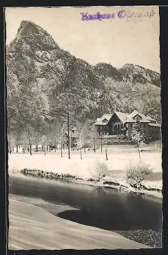 AK Oberammergau, Gasthaus Haus Osterbichl im Winter