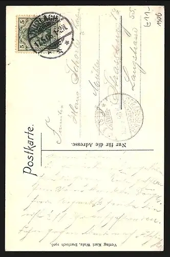 AK Durlach, Turmberg mit Bergbahn, Blick in die Hauptstrasse