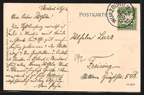 AK Versbach, Neue Schule, Kirche und Pfarrhaus