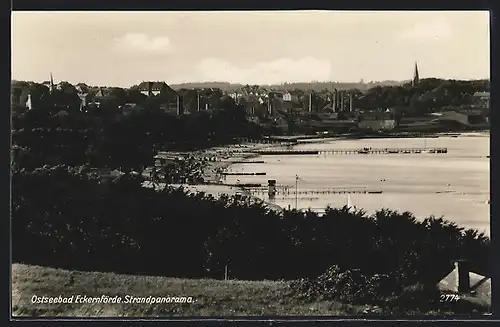 AK Eckernförde, Ostseebad, Strandpanorama