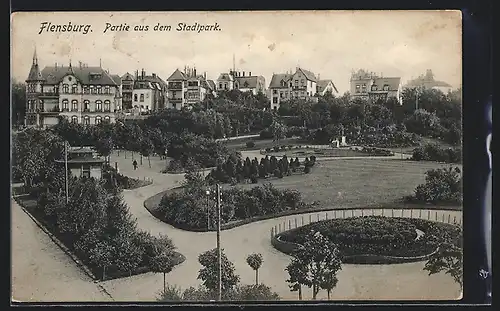 AK Flensburg, Partie aus dem Stadtpark