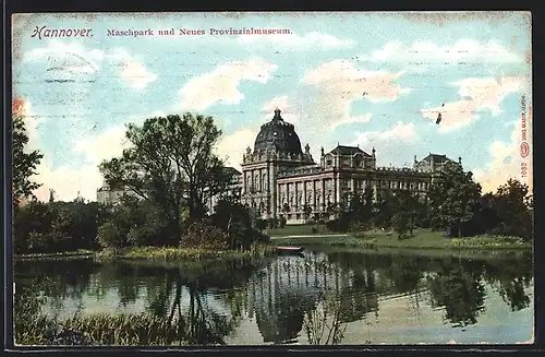 AK Hannover, Maschpark und Neues Provinzialmuseum