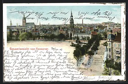 AK Hannover, Teilansicht der Stadt