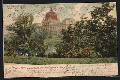 AK Hannover, Maschpark mit Provinzial-Museum