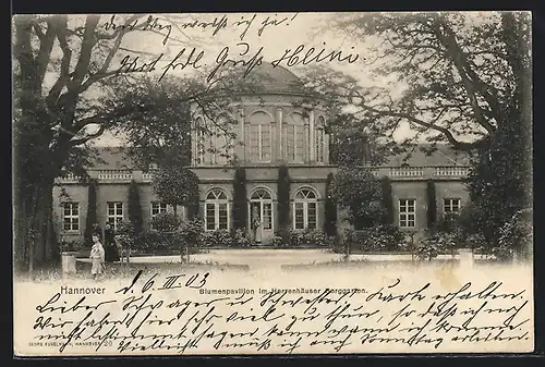 AK Hannover, Blumenpavillon im Herrenhäuser Berggarten