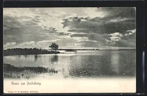 AK Ascheberg / Holst., Uferpartie am Abend