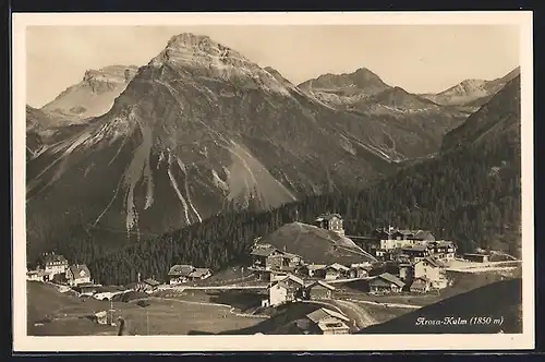 AK Arosa-Kulm, Panorama mit Bergen