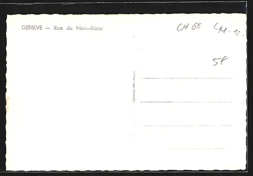 AK Genève, Rue du Mont-Blanc, Strassenpartie