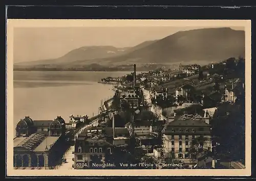 AK Neuchâtel, Vue sur l`Evole et Serrières