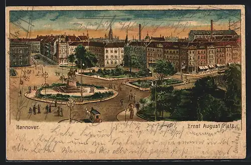 Lithographie Hannover, Ernst August Platz