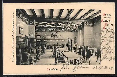 AK Berlin, Gasthaus Kaiser-Keller, Ratsstube