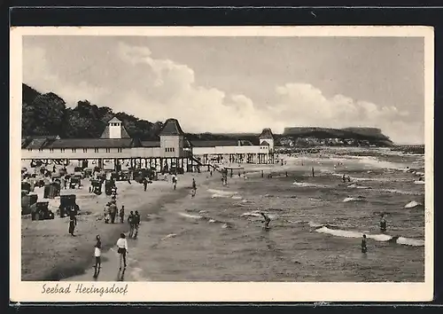 AK Heringsdorf / Seebad, Strand und Badeanstalt