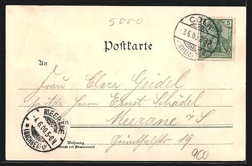 Lithographie Köln, Dom, Kaiser Wilhelm-Ring, Hohenstaufen Ring