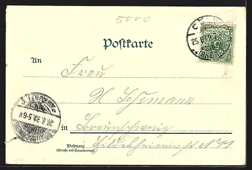 Lithographie Köln-Neustadt, Hohenzollern-Ring, Kaiser-Wilhelm-Ring, Deutscher Ring