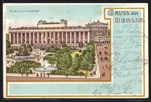 Lithographie Berlin, Museum mit Lustgarten