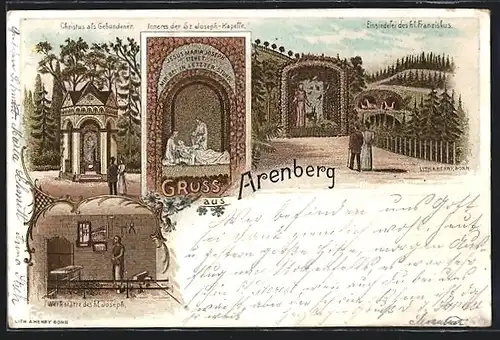 Lithographie Arenberg, Christus als Gebundener, Werkstätte des Hl. Joseph