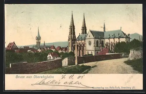 AK Oberehnheim, Blick zur Kirche