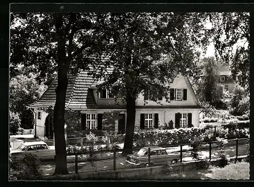 AK Berlin-Nikolassee, Haus Schwanenwerder-Evang. Kirche Berlin-Brandenburg