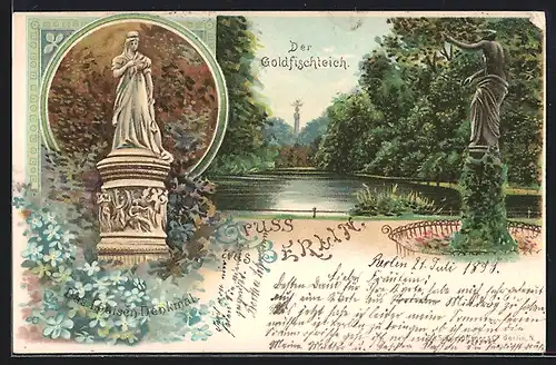Lithographie Berlin, Monumente am Goldfischteich