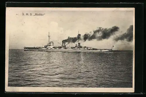 AK S. M. S. Moltke auf dem Wasser